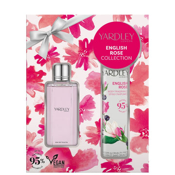 YARDLEY LONDON ENGLISH ROSE COLLECTION EDT 50ML & 75ML BODY SPRAY FRAGRANCE GIFT.