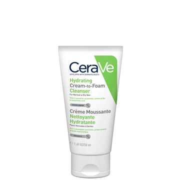 CeraVe Hydrating Cream-to-Foam Cleanser with Amino Acids for Normal to Dry Skin 50ml