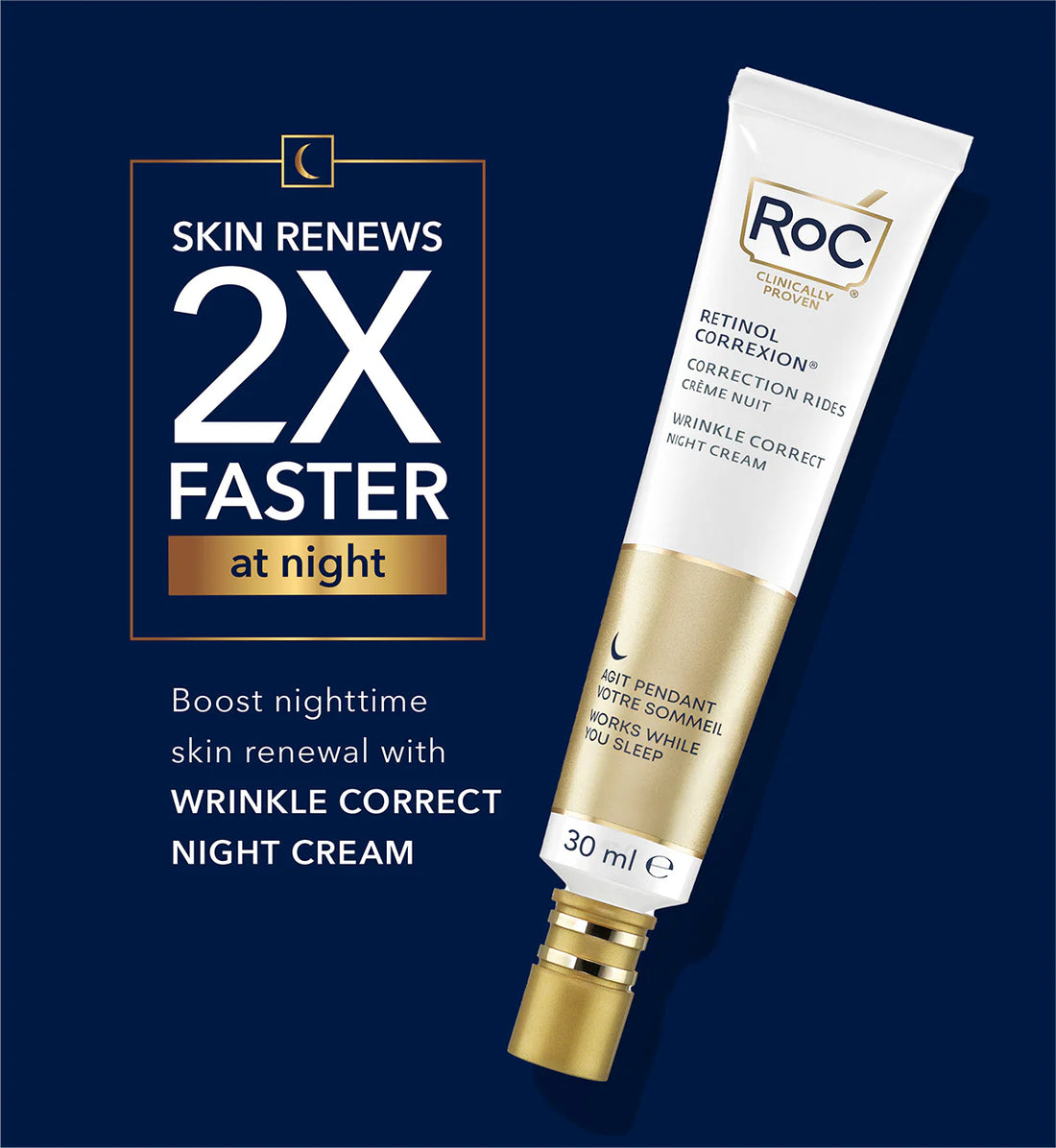 RoC Retinol Correxion Wrinkle Correct Night Cream for Smoother Skin & Reduced Wrinkles 30ml