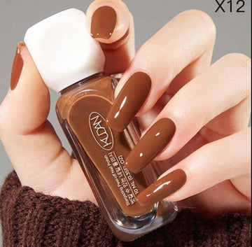 Peelable water based nail polish brown