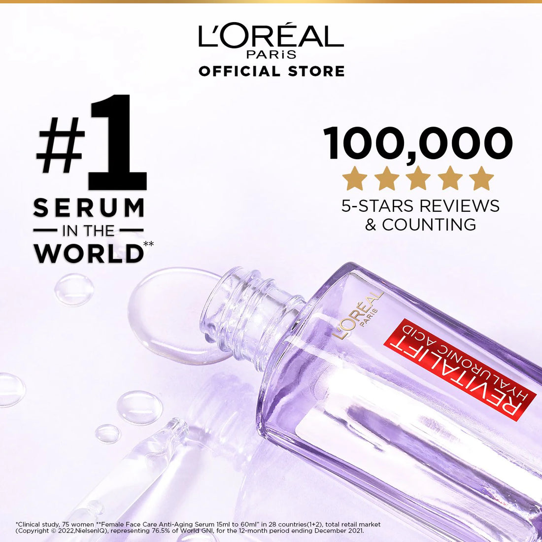 L'Oreal Paris Hyaluronic Acid Serum Revitalift Filler Anti-Wrinkle Dropper Serum 15ml