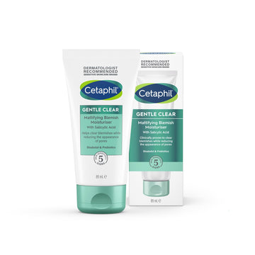 Cetaphil Gentle Clear Mattifying Blemish Moisturiser, Salicylic Acid Face Cream 89ml