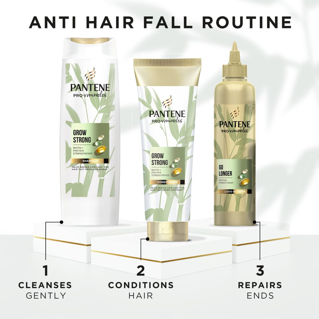 Pantene Grow Strong Bundle – Shampoo, Conditioner & Hair Treatment