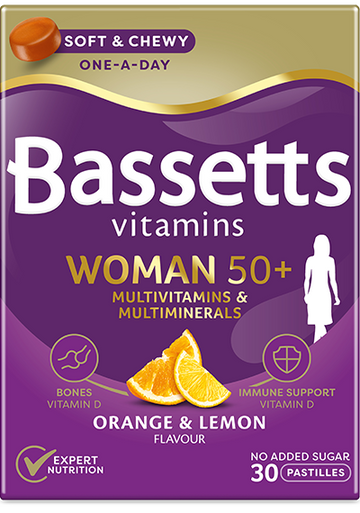 Bassetts Vitamins Woman 50+ Orange & Lemon Flavour – 30 Pastilles