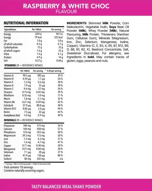 SlimFast Raspberry & White Chocolate Flavour Shake 365g