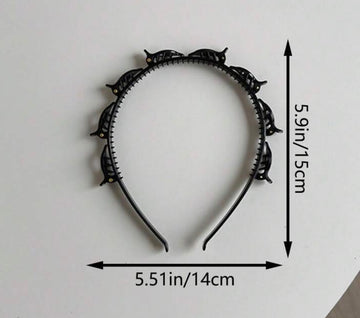 Women's black Hollow Braided Hair Clip
