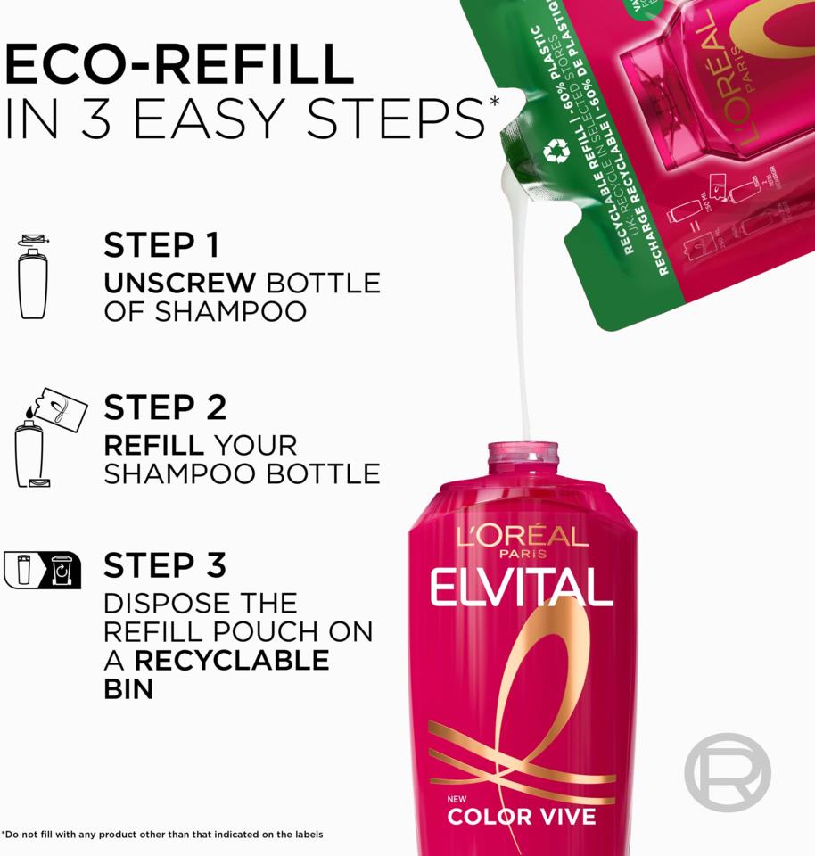 L'Oréal Paris Elvive Colour Protect Shampoo Refill Pouch 500ml