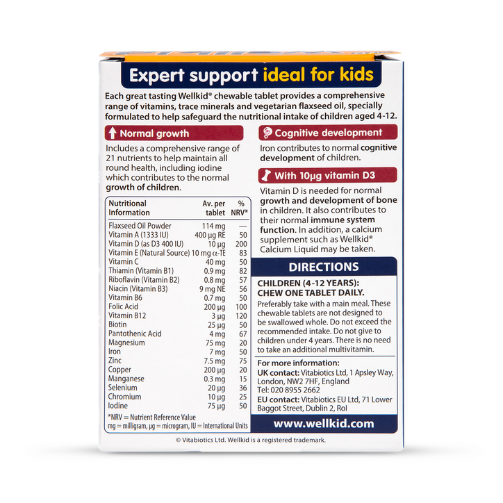 Vitabiotics WellKid Multi-Vitamin Smart Chewable 30 Tablets