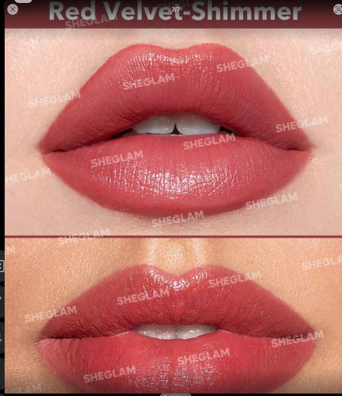 sheglam just kissed lipstick cryon Shade Red velvet
