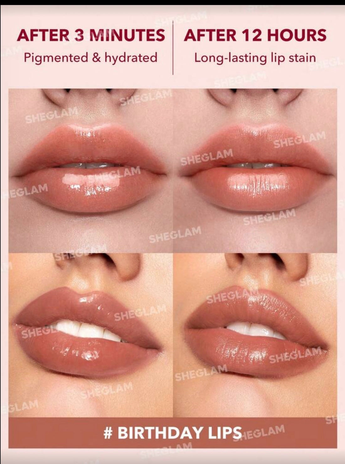sheglam take a hint lip tint Birthday lips