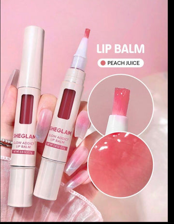 sheglam glow addict lip balm peach juice