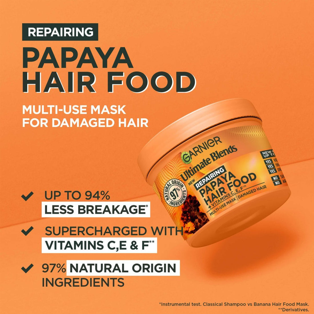 Garnier Ultimate Blends Hair Food, Papa, in-1 Damaged Hair Mask Treatment, 400ml