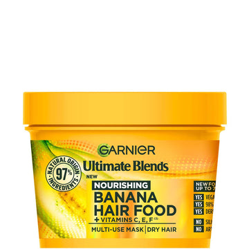 Garnier Ultimate Blends Hair Food, Banana 3-in-l Dry Hair Mask Treatment, 400ml
