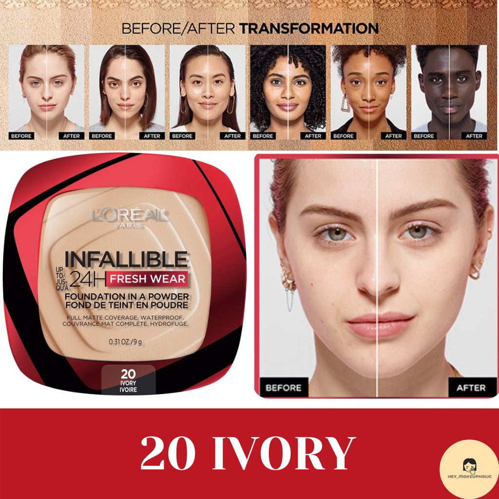 L'Oreal Paris Infallible 24H Fresh Wear Powder Foundation Shade ivory