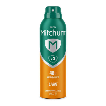 Mitchum Men Triple Odor Defense 48HR Protection Aerosol Deodorant & Anti-Perspirant, Sport, 150 ml